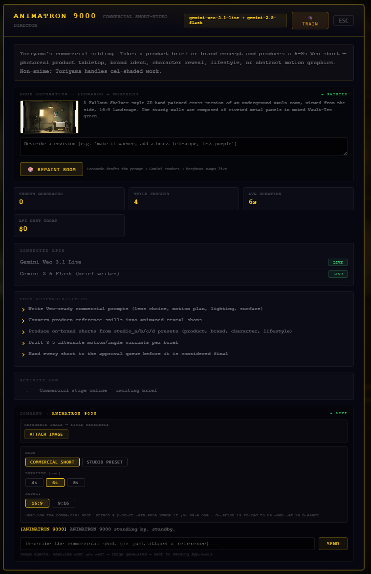 Animatron 9000, Innovio Cinematic video AI agent