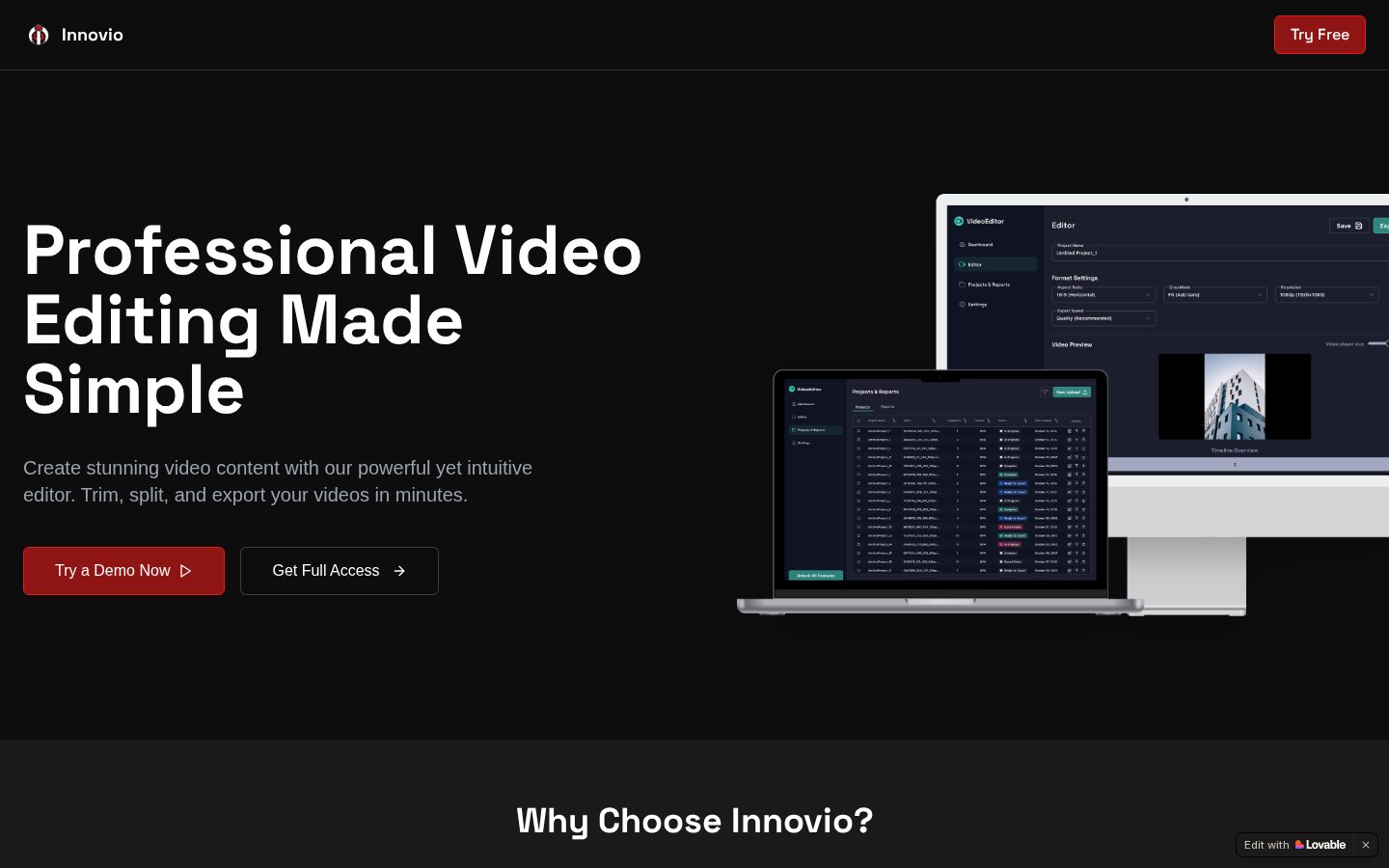 InnovioClipz website homepage