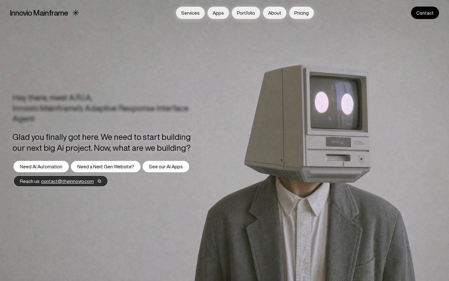 Innovio Mainframe website homepage