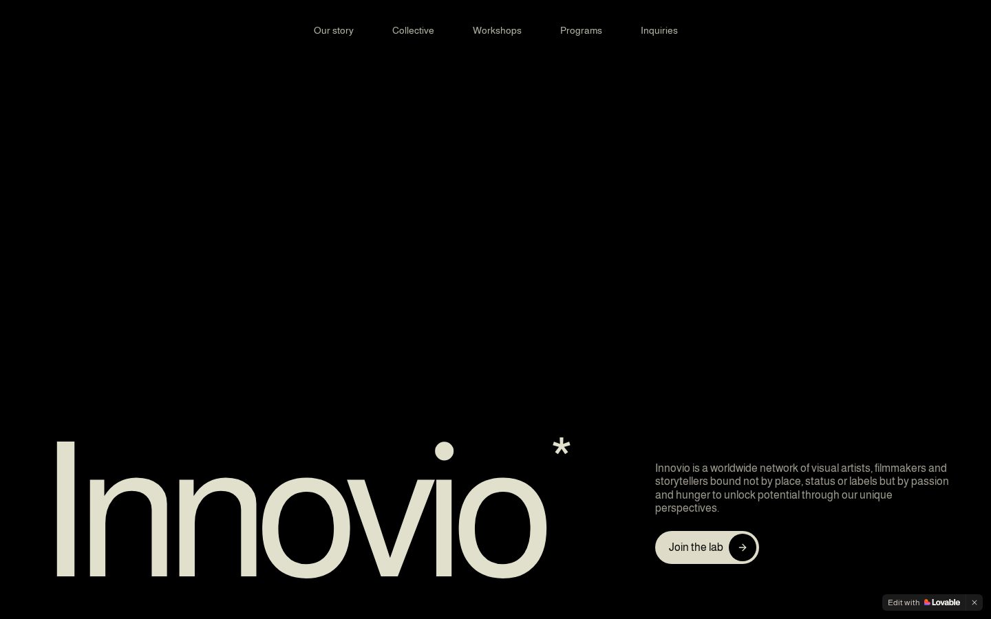 Innovio Visions website homepage